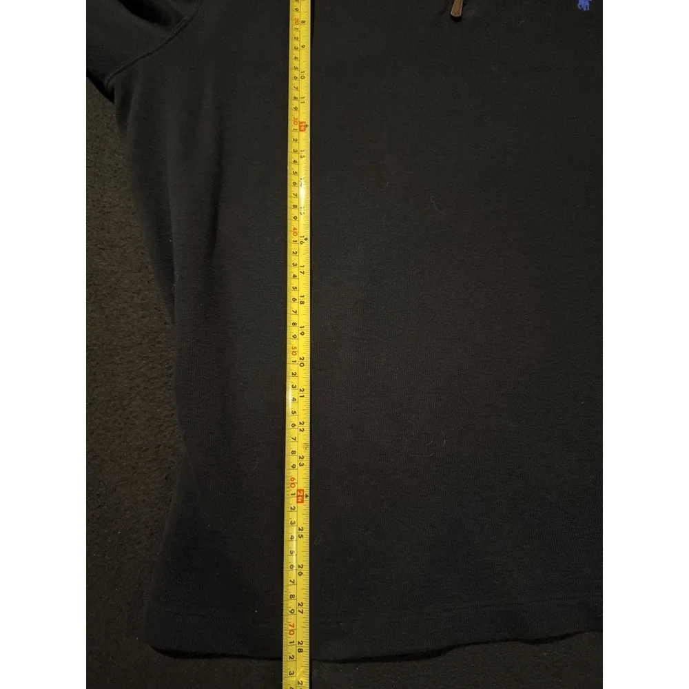 Polo Ralph LaurenEstate Rib 1/4 Zip Black Pullover Sweater Blue Pony Mens XL